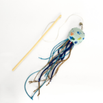 Canne à chat petite méduse géométrique bleu