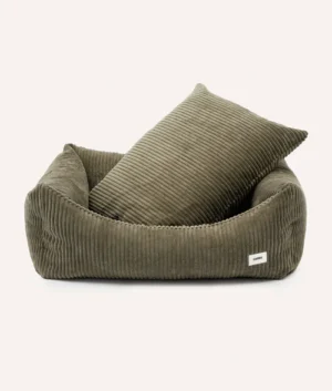 Panier pour chien en velour côtelé vert - Snozy - CAFIDE