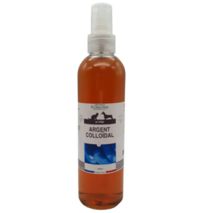 flacon argent colloidal chien de la marque floralpina