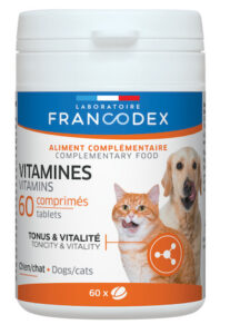 vitamines tonus vitalite 60 comprimes chien chat francodex